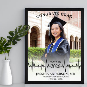 Poster Placa de Boas-Vindas para Foto de Formatura de Med