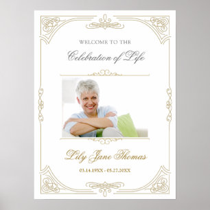 Poster Placa de Boas-Vindas para Funeral com Redemoinho d