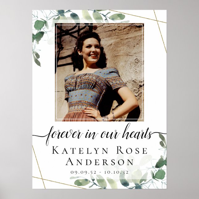 Poster Placa de Boas-Vindas para Funeral de Eucalipto em  (Frente)