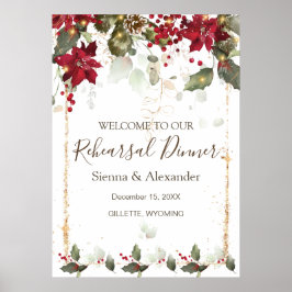 Poster Placa de Boas-Vindas para Jantar de Ensaio com Poi