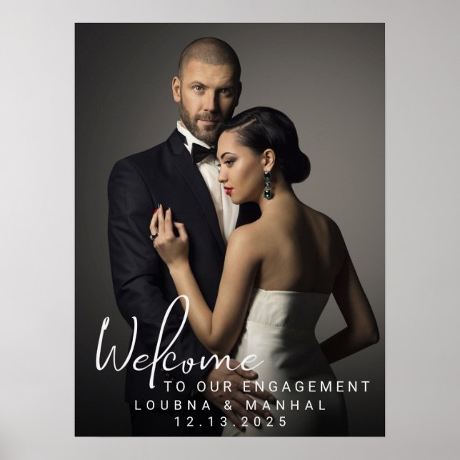 Poster Placa de Boas-Vindas Personalizada para Foto de No (Frente)