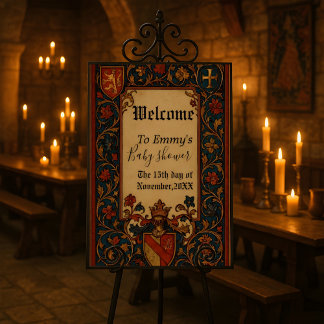 Poster Placa de Boas-Vindas Personalizável Estilo Medieva