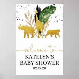 Poster Placa de Boas-Vindas Safari para Chá de Bebê ou An