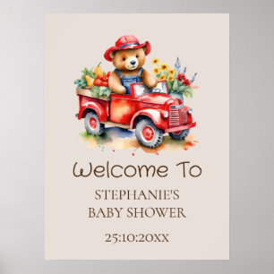 Poster Placa de Boas-Vindas Ursinho Fofo Festa de Babysho