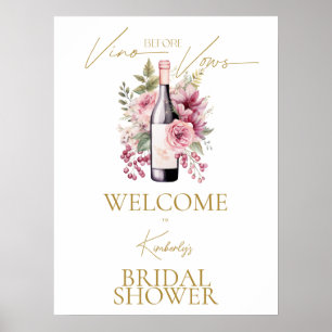 Poster Placa de Boas-Vindas Vino Antes dos Votos Chá de N