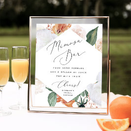 Poster Placa de Boho Blooms para Bar de Mimosa