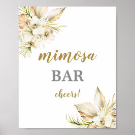 Poster placa de Boho Desert palmeiras secas Mimosa Bar