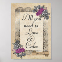 Placa de Bolo e Doce para Casamento Rústico