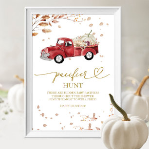 Poster Placa de Caça ao Chupeta para Chá de Bebê de Outon