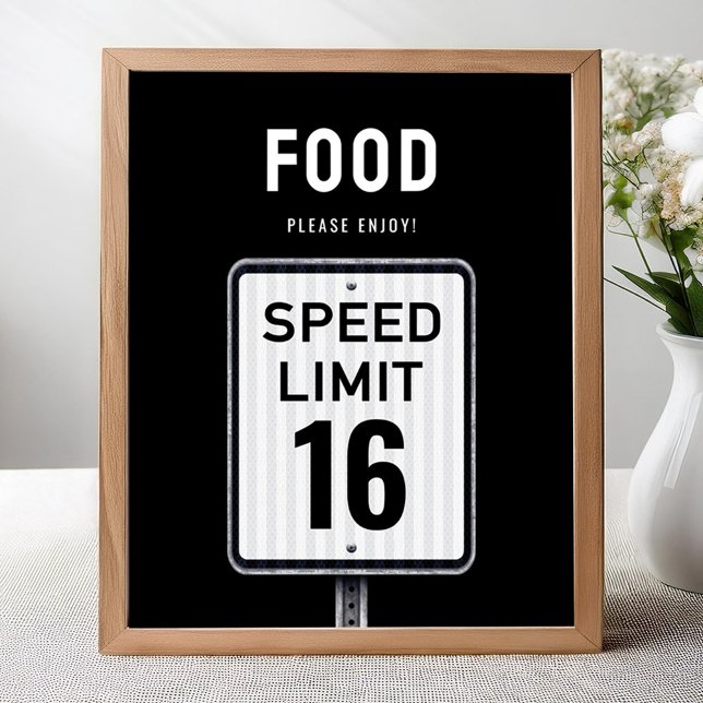 Poster Placa de canto de comida Aniversário de 16 anos Li (Criador carregado)