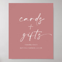 Placa de Cartões de Casamento e Presentes Rosa Poe