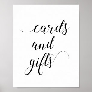 Poster Placa de Cartões e Presentes de Casamento Elegante