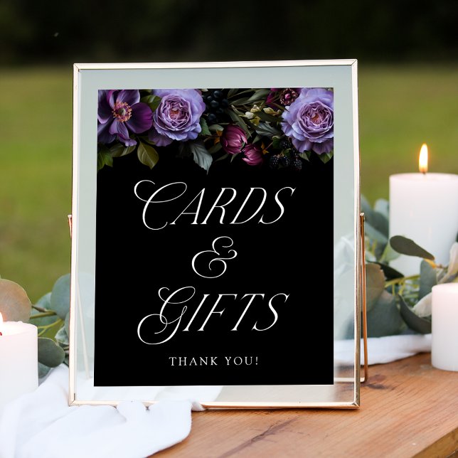 Poster Placa de Cartões e Presentes de Casamento Florais  (Criador carregado)