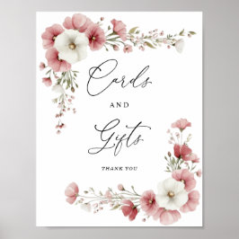 Poster Placa de Cartões e Presentes de Flores Selvagens R