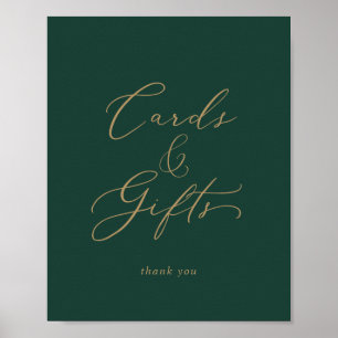 Poster Placa de Cartões e Presentes Delicados em Dourado