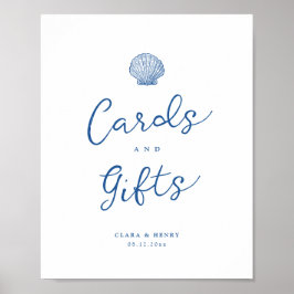 Poster Placa de Cartões e Presentes French Blue Seashell