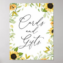 Placa de Cartões e Presentes Girassóis