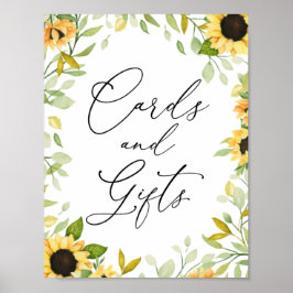 Poster Placa de Cartões e Presentes Girassóis