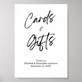 Poster Placa de Cartões e Presentes Minimalista para o Di