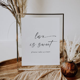 Poster Placa de casamento Amor é Doce com Letra Moderna