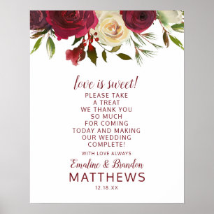 Poster Placa de casamento Amor é um doce tratamento Manor