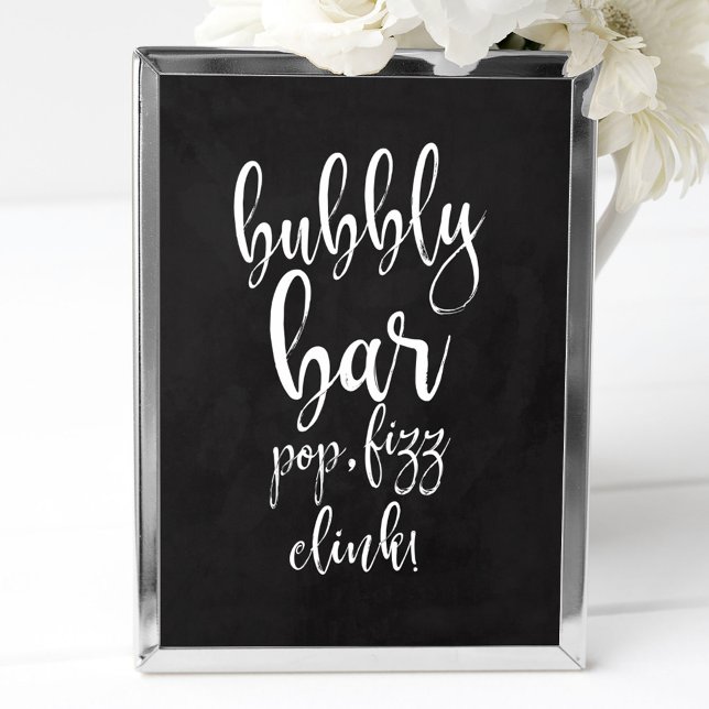 Pôster Placa de casamento Bubbly Bar Chalkboard 8x10 (Criador carregado)