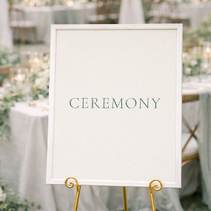 Poster Placa de Casamento Cerimônia Verde Sage Minimalist