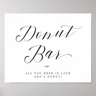 Poster Placa de Casamento com Letra Caligráfica Chic Donu