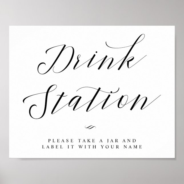 Poster Placa de Casamento com Letra Caligráfica para Esta (Frente)