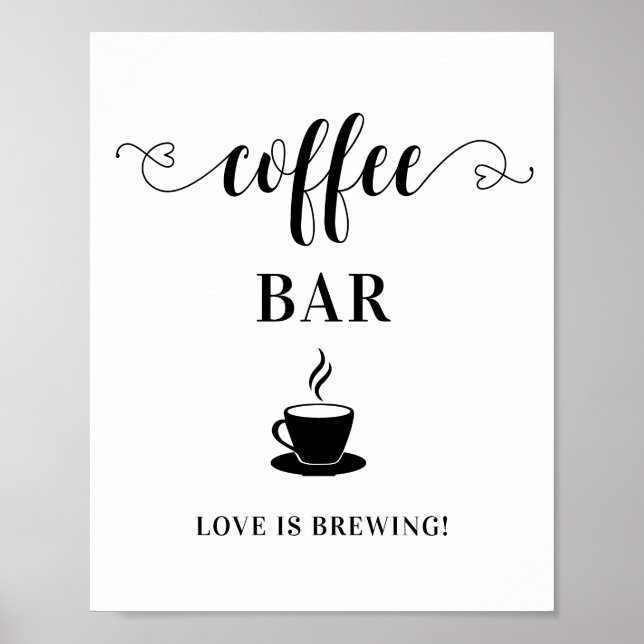 Poster Placa de Casamento de Café (Frente)
