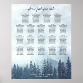 Poster Placa de Casamento de Casamento de Mesa Pine 19 Bl