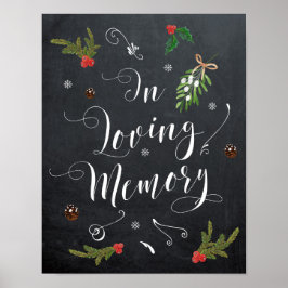 Poster Placa de casamento de férias de inverno em memória
