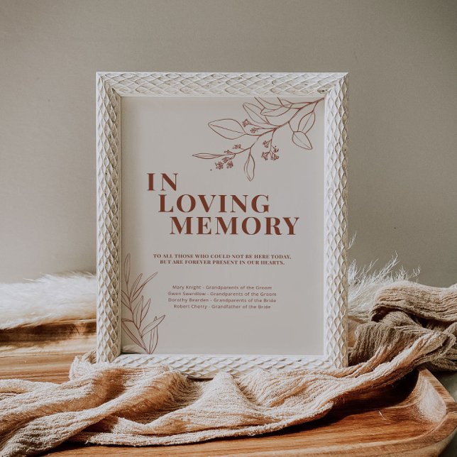 Poster Placa de Casamento Em Memória Amorosa (Criador carregado)