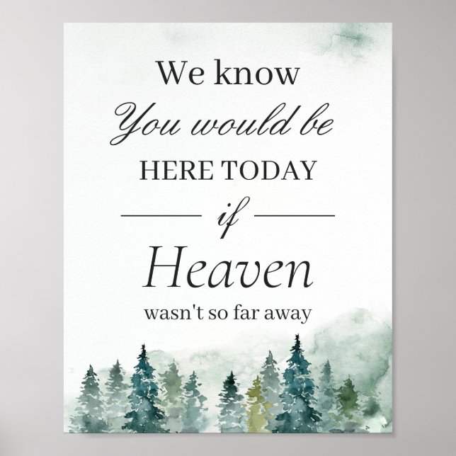 Poster Placa de Casamento em Memória de Amor Árvores de P (Frente)
