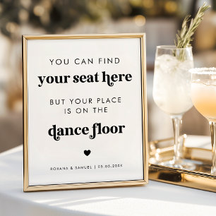 Poster Placa de casamento engraçada para pista de dança c