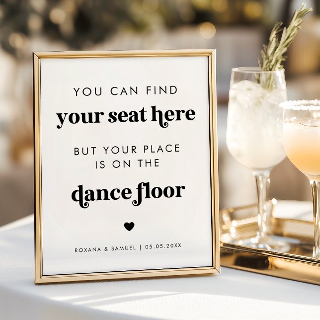 Poster Placa de casamento engraçada para pista de dança c (Criador carregado)
