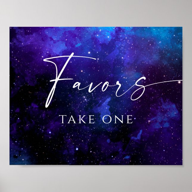Poster Placa de Casamento Espacial Favors | Galáxia da No (Frente)