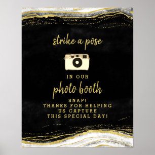 Poster Placa de casamento para cabine de fotos em geodo d