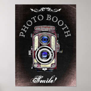 Pôster Placa de Casamento para Cabine de Fotos, estilo qu