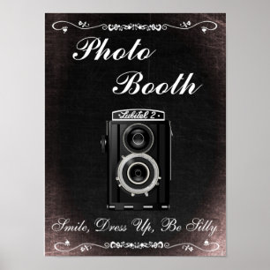 Poster Placa de Casamento para Cabine de Fotos, estilo qu