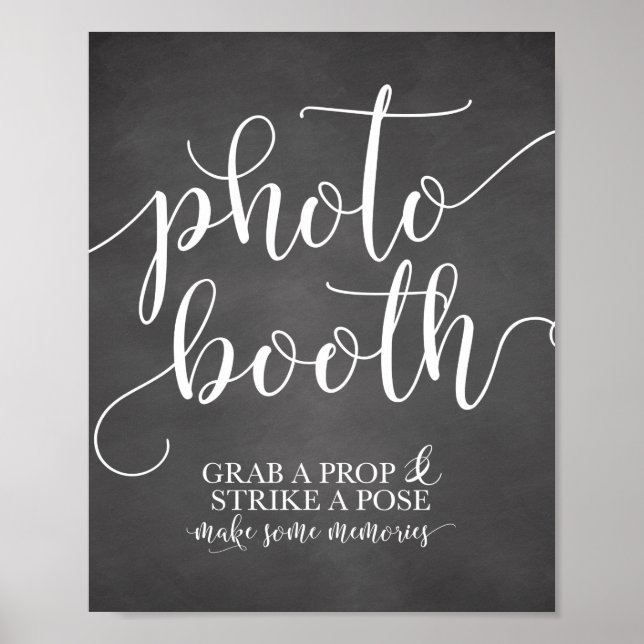 Poster Placa de casamento Photobooth - Pegue um adereço e (Frente)