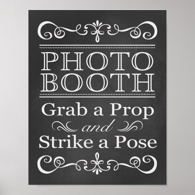Pôster Placa de Casamento – Placa de Chalkboard para Foto (Frente)