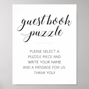 Poster Placa de Casamento Puzzle de Livro de Visitas Mode