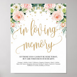 Poster placa de casamento rústico boêmio em memória amoro