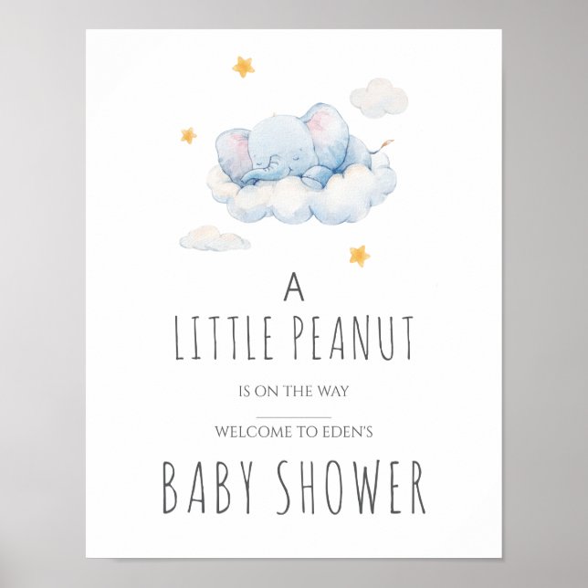 Poster Placa de Chá de Bebê Little Peanut - Menina (Frente)