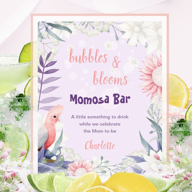 Poster Placa de Chuveiro de Bebê Mãe Lavanda Caprichosa B (Enchanted Lavender Drink Sign Baby Shower Poster ©Susanne Sachers - Sunny Mind 🌞)