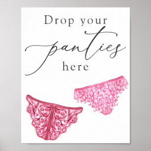 Poster Placa de Chuveiro de Lingerie Solte as Calcinhas A