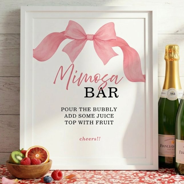 Poster Placa de Chuveiro de Noiva com Arco Rosa Mimosa Ba (Criador carregado)