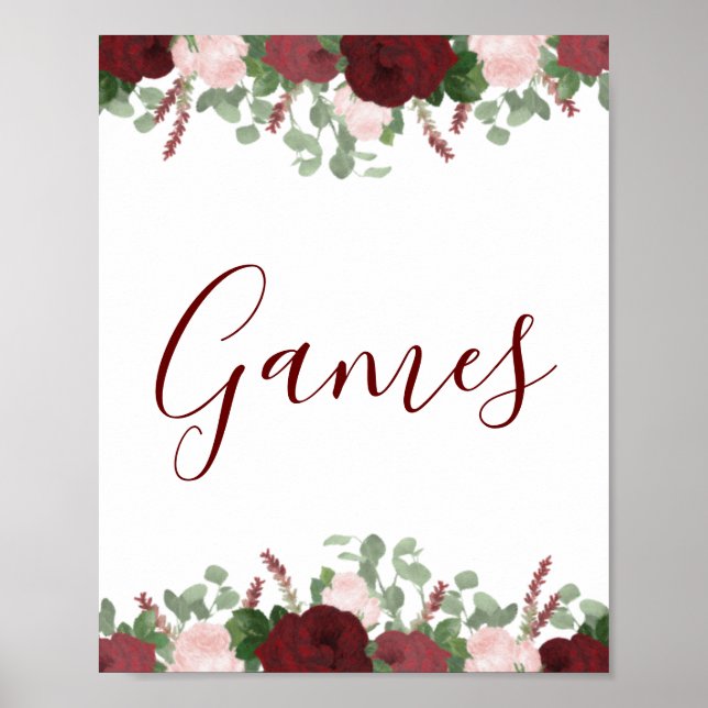 Poster Placa de Chuveiro de Noiva com Flores Rosa Bege Bo (Frente)