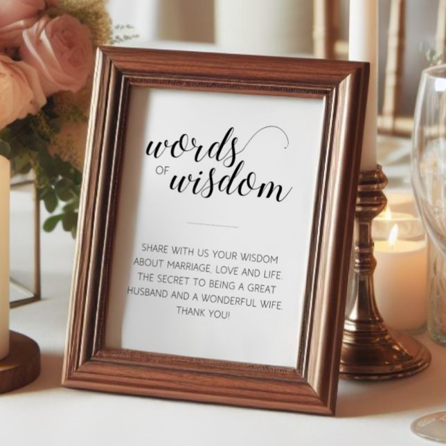 Poster Placa de Conselhos de Sabedoria para Casamento com (Criador carregado)